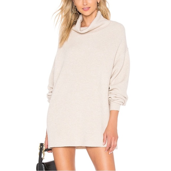 Free People Sweaters - Free People Softly structured Tunic Oversized chunky sweater - Oatmeal colour